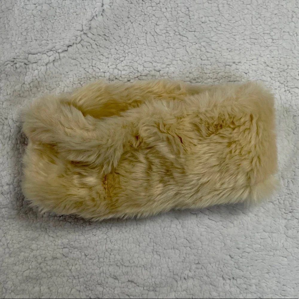 Faux fur cream color headband